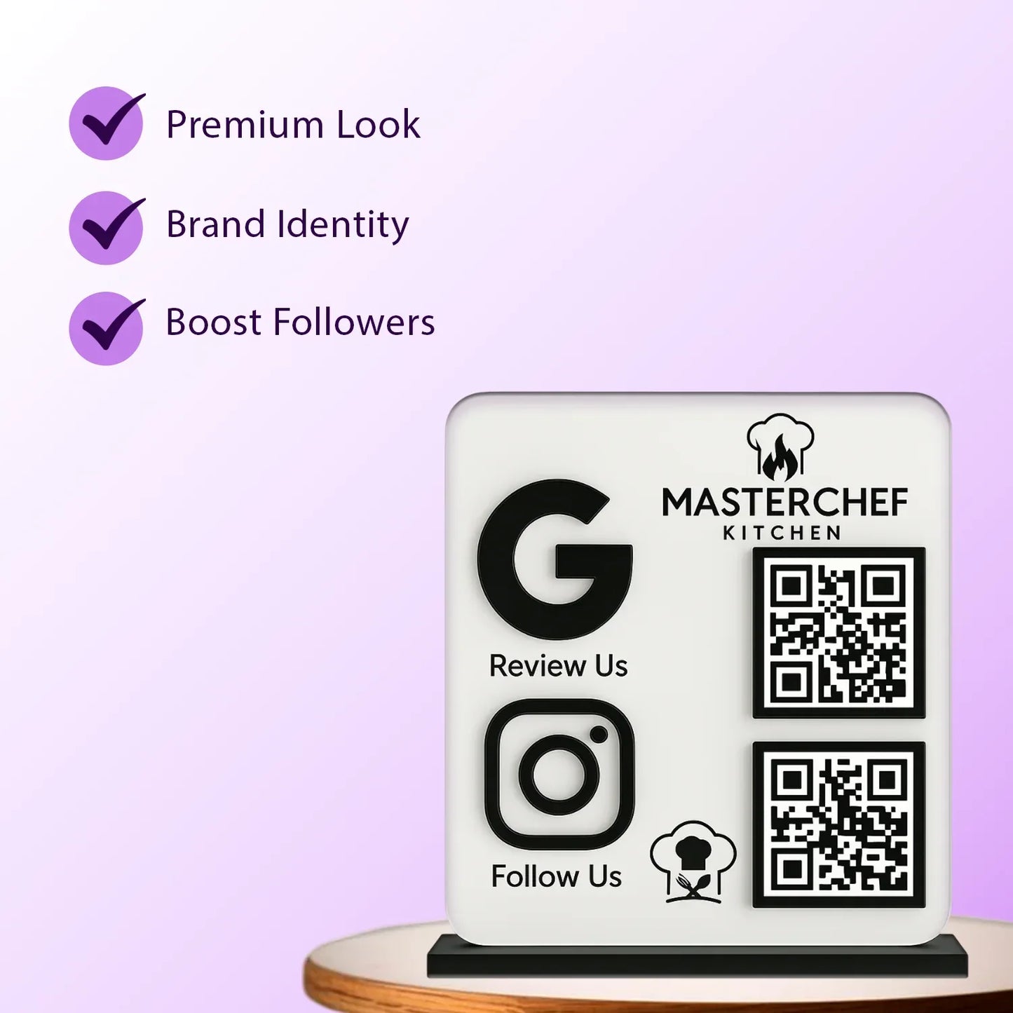 2QR Black Standee - Ventex Technology