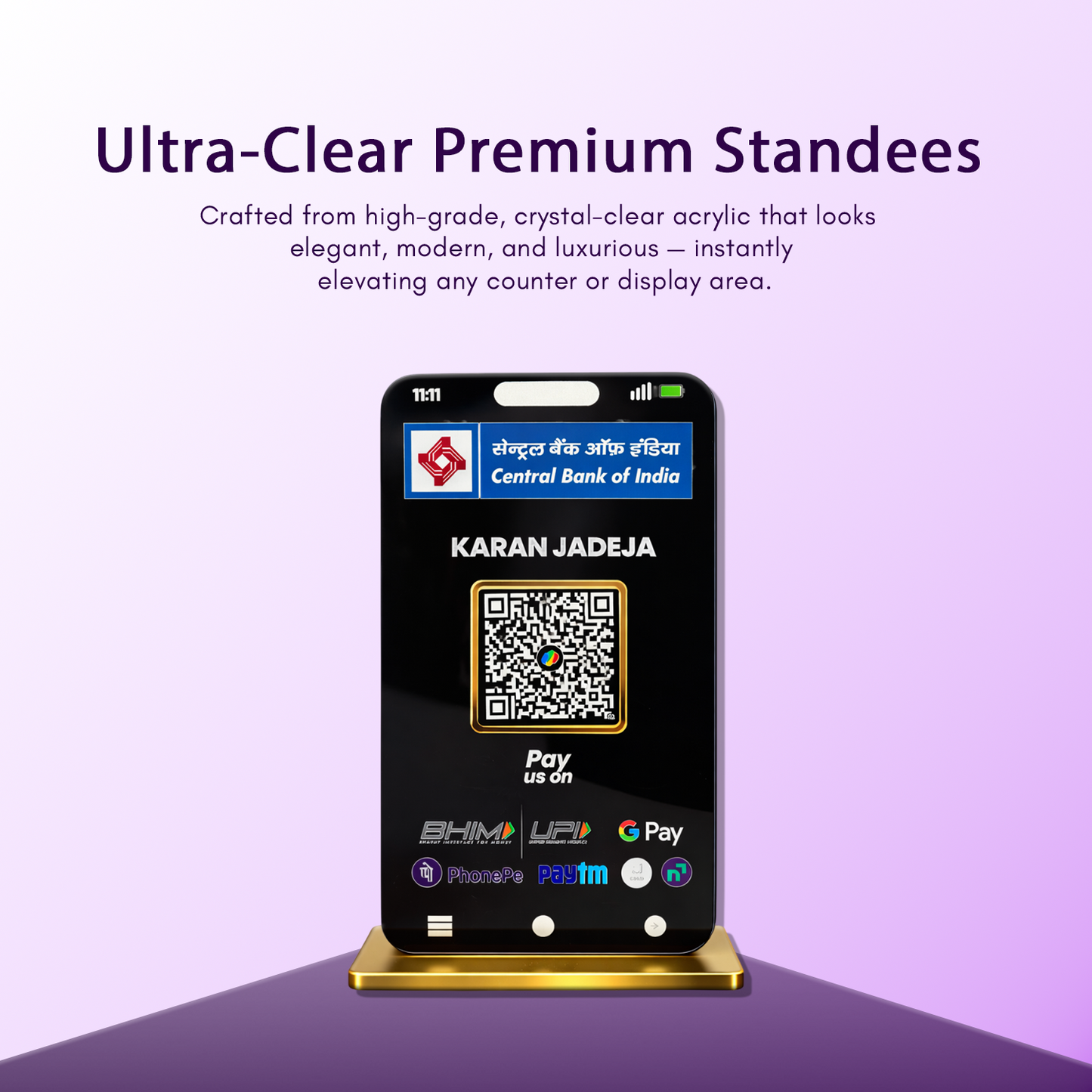 1QR Phone Shape Custom Standee