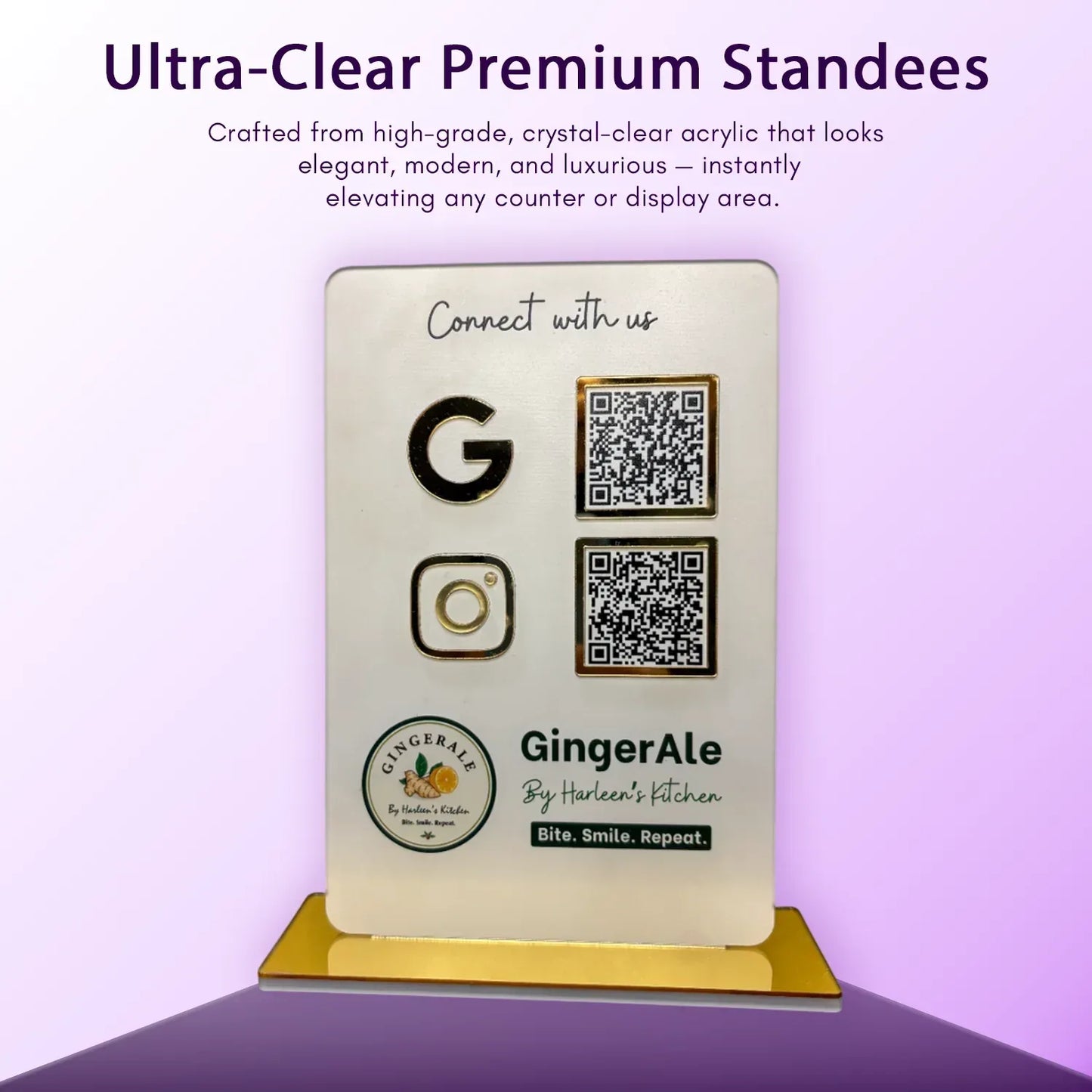 2QR White Standee - Portrait - Ventex Technology