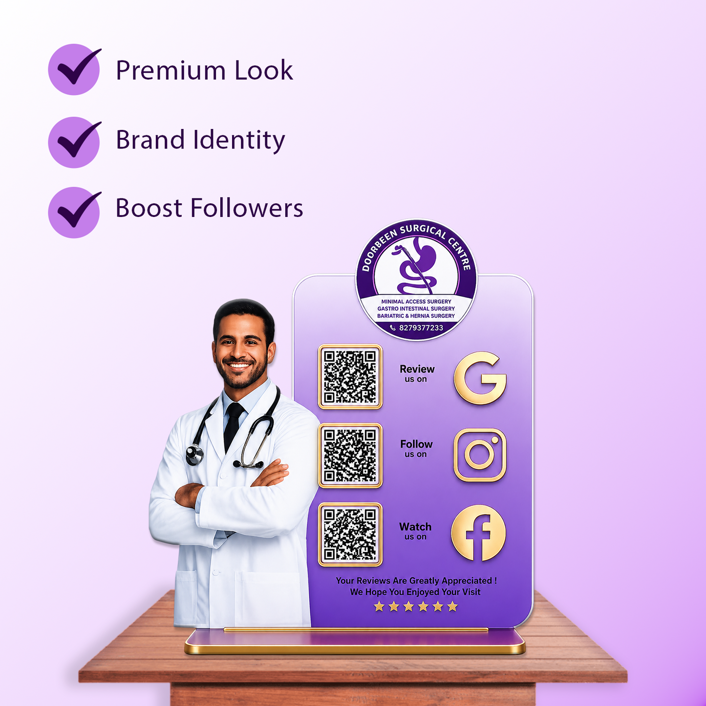 3QR Custom Surgical Center Social Standee