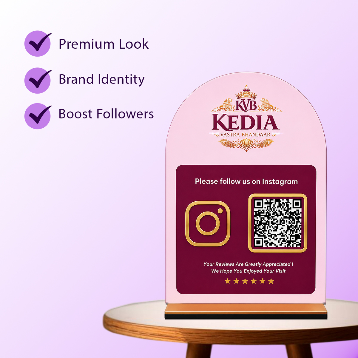 1QR Arched Standee