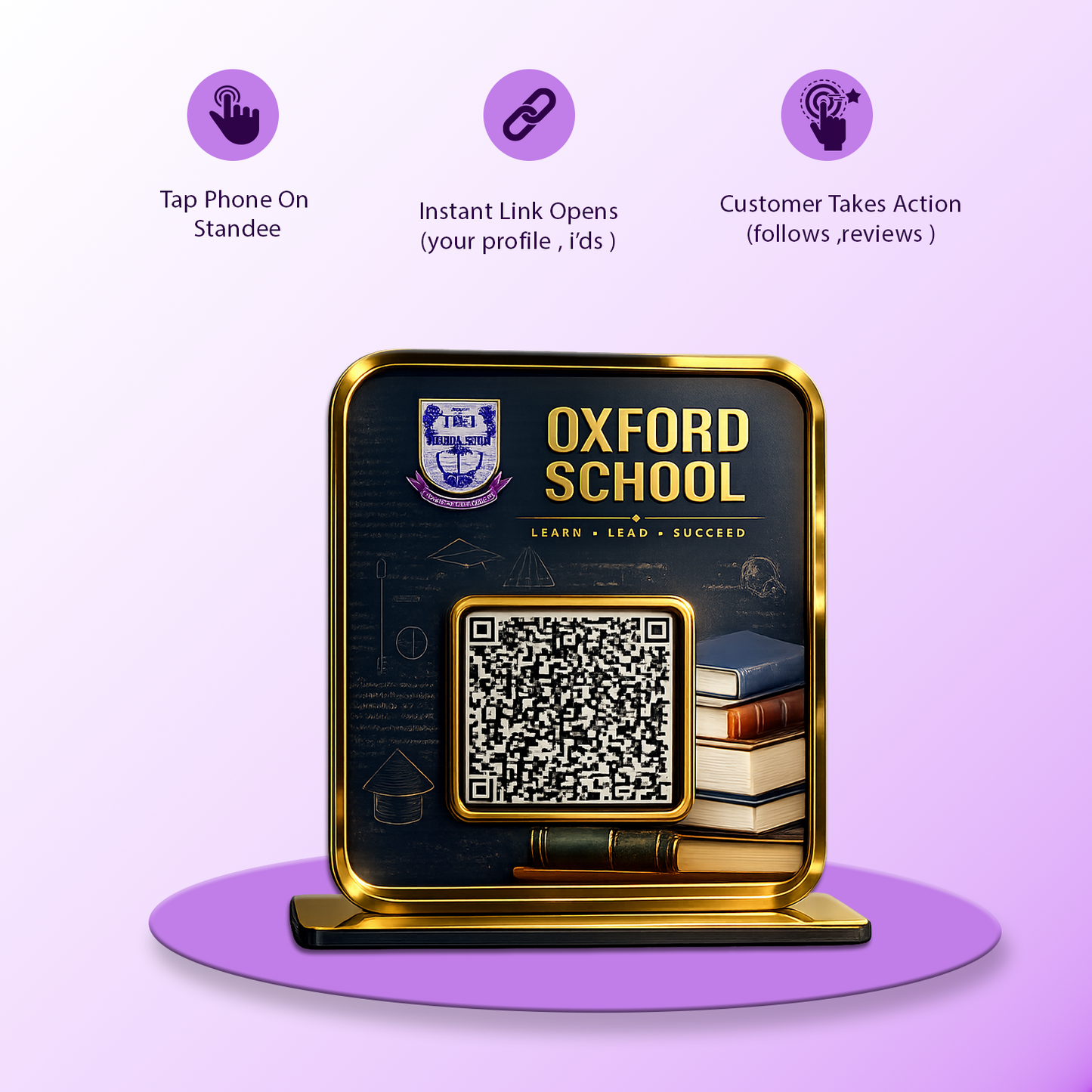 1QR Golden Premium Standee Textured