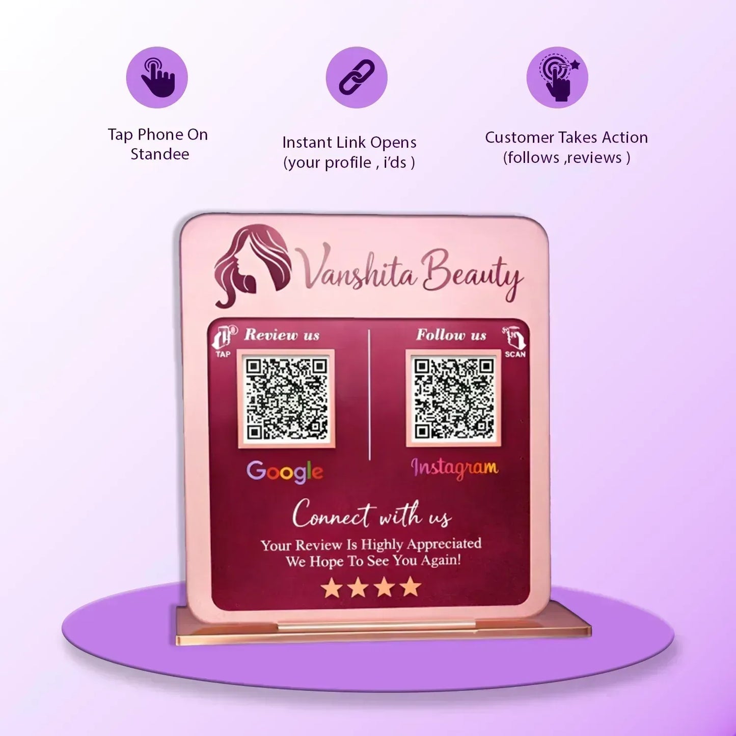 2QR Colured Standee - Square - Ventex Technology