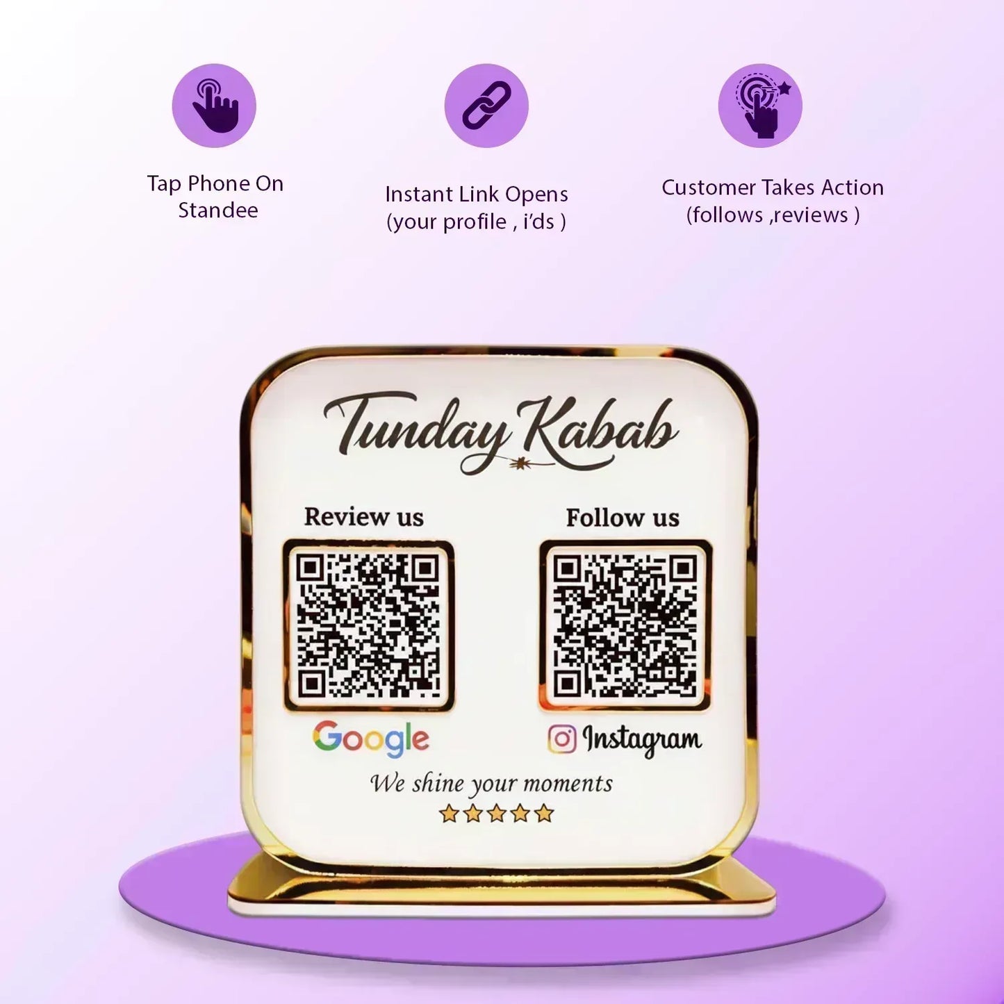 2QR Golden Premium Standee - Ventex Technology