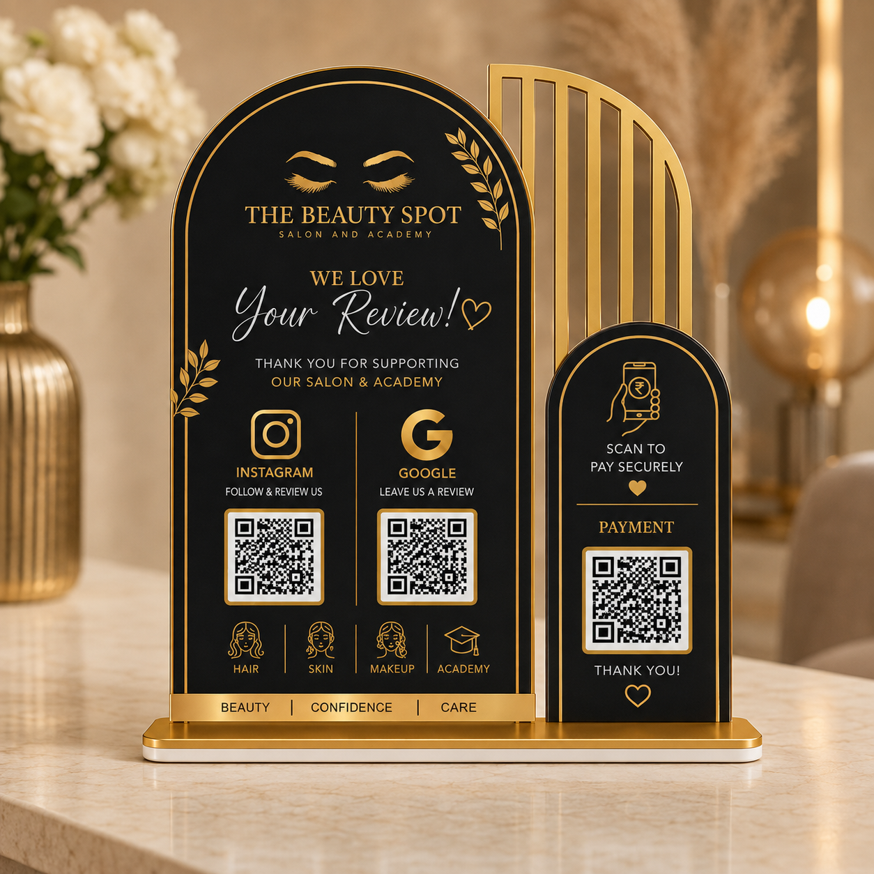 3QR Custom Standee - Makeup Studio edition