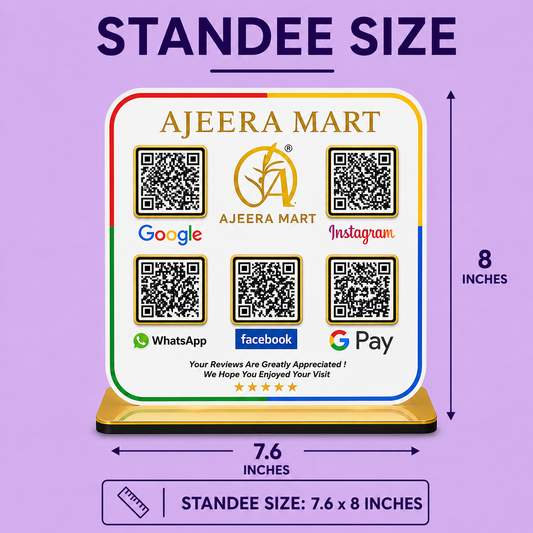 5QR White Standee