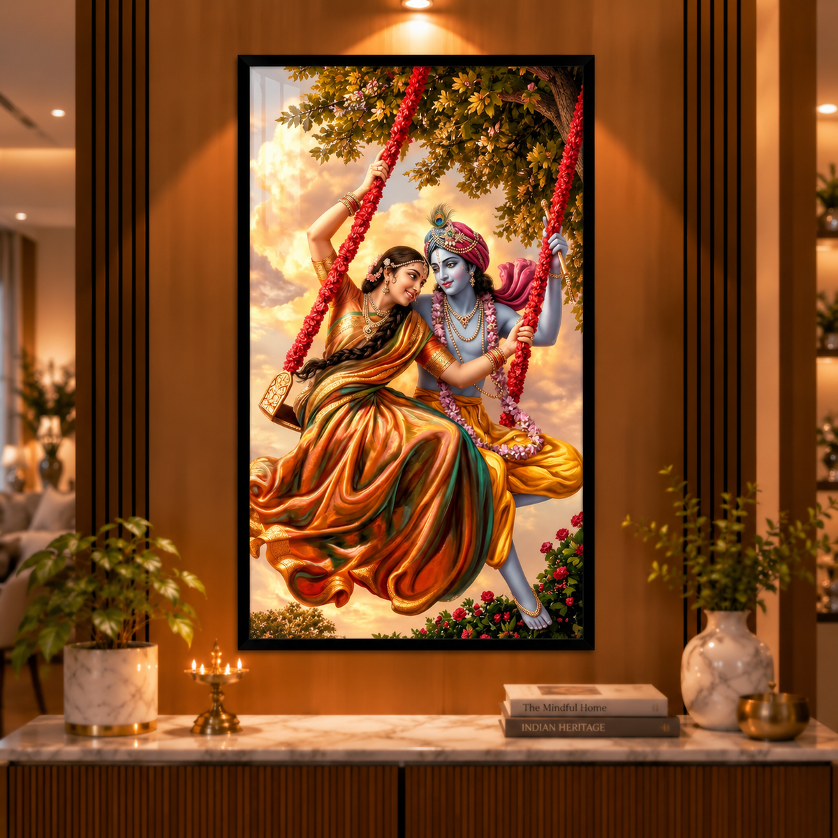 Radha Krishna Jhula Divine Wall Art