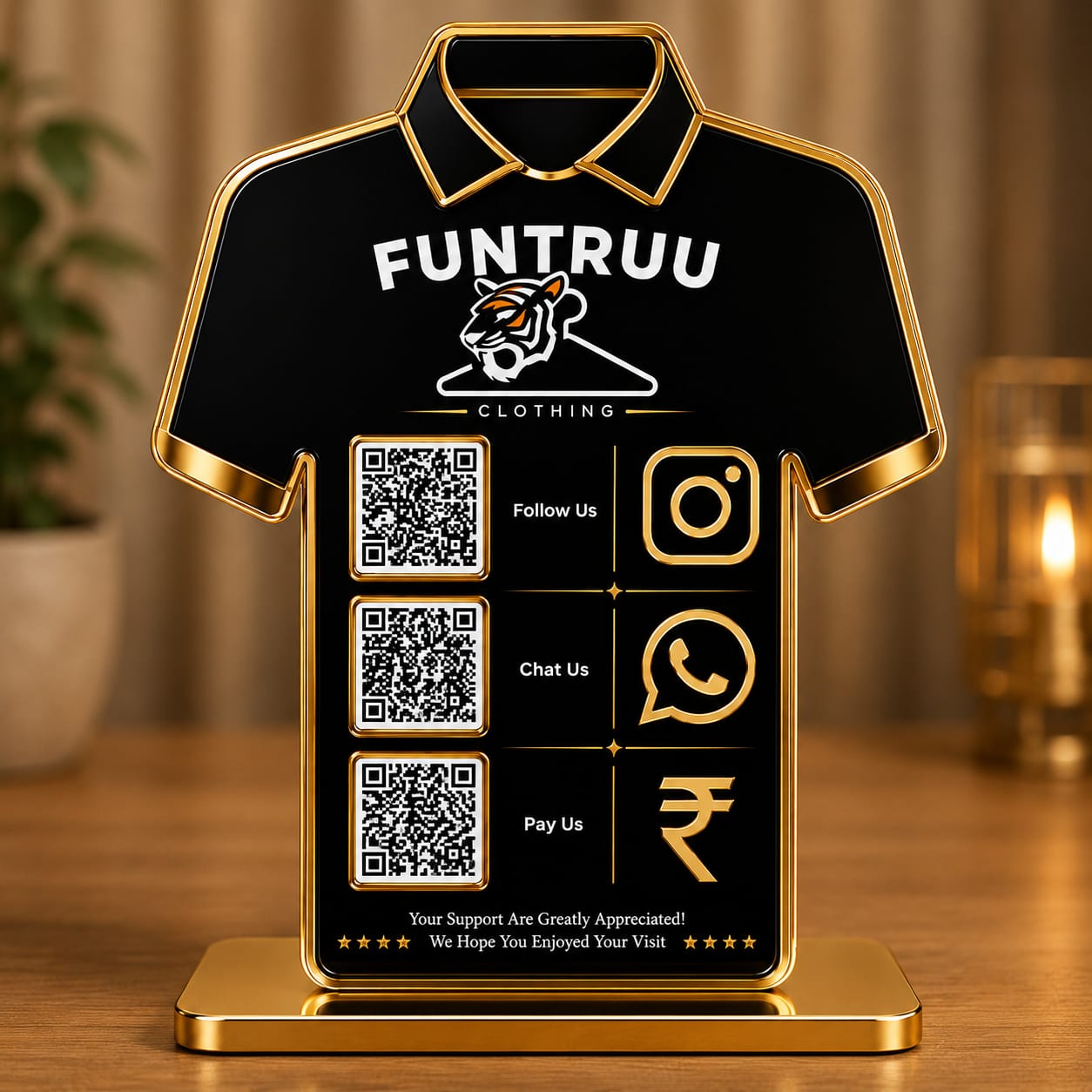 3QR Custom Standee - Clothing edition