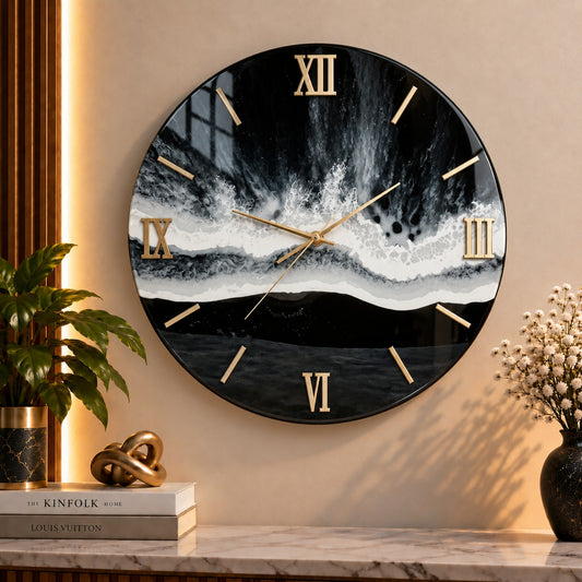 Midnight Wave Premium Wall Clock- UV Printed