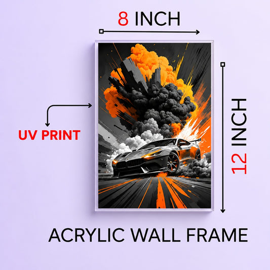 Acrylic Wall Frame | Premium Acrylic Car Wall Frame for Living Room, Bedroom