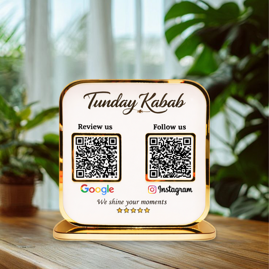 1QR Golden Premium Standee Textured