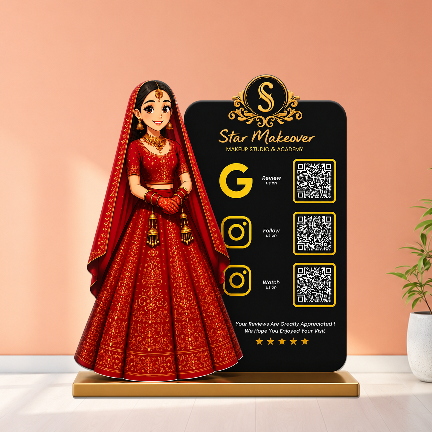 3QR Custom Standee - Makeup Studio