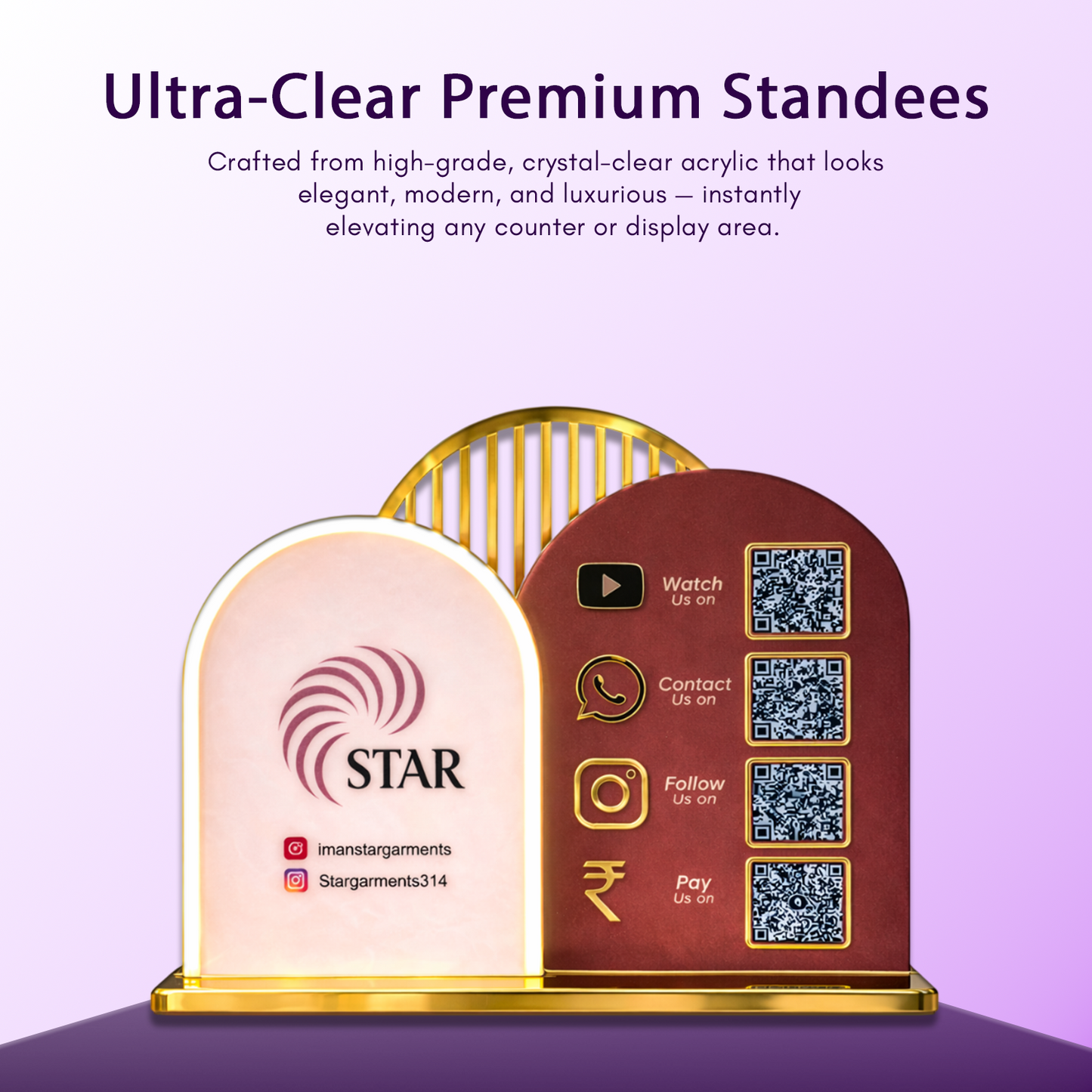 4QR Ventex Royal Standee With Neon light