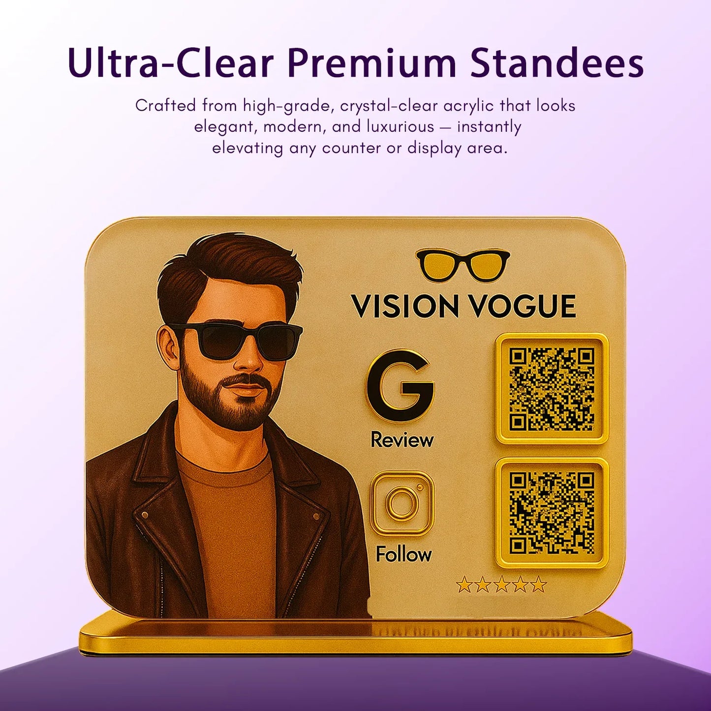 2QR Eyeware Custom Standee - Ventex Technology