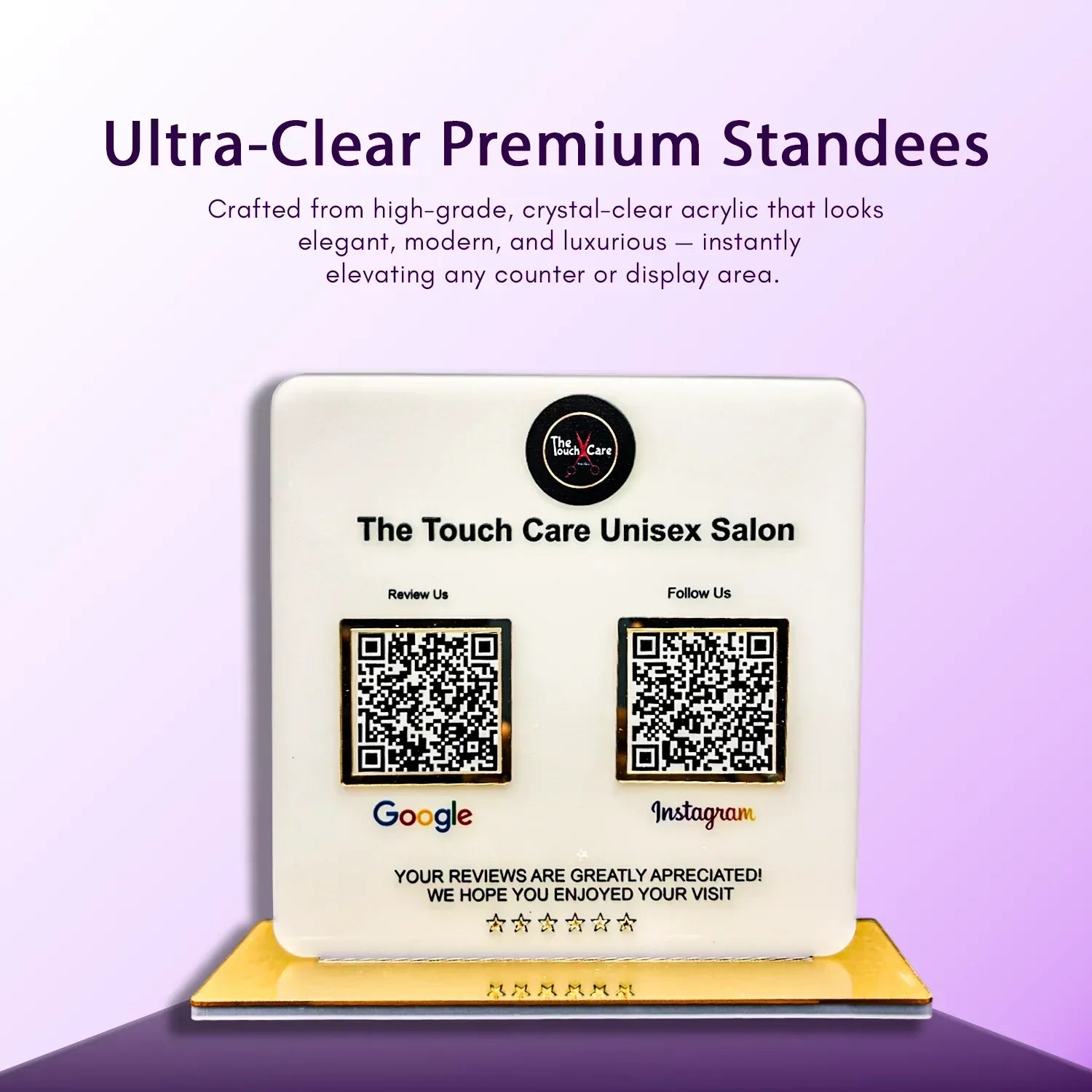 2QR White Standee - Square - Ventex Technology