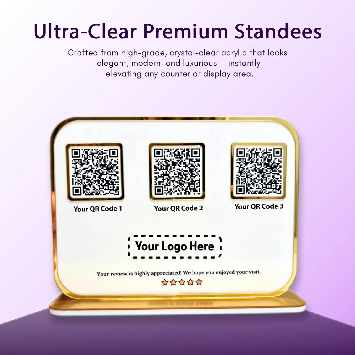 3QR Golden Border Standee - Ventex Technology