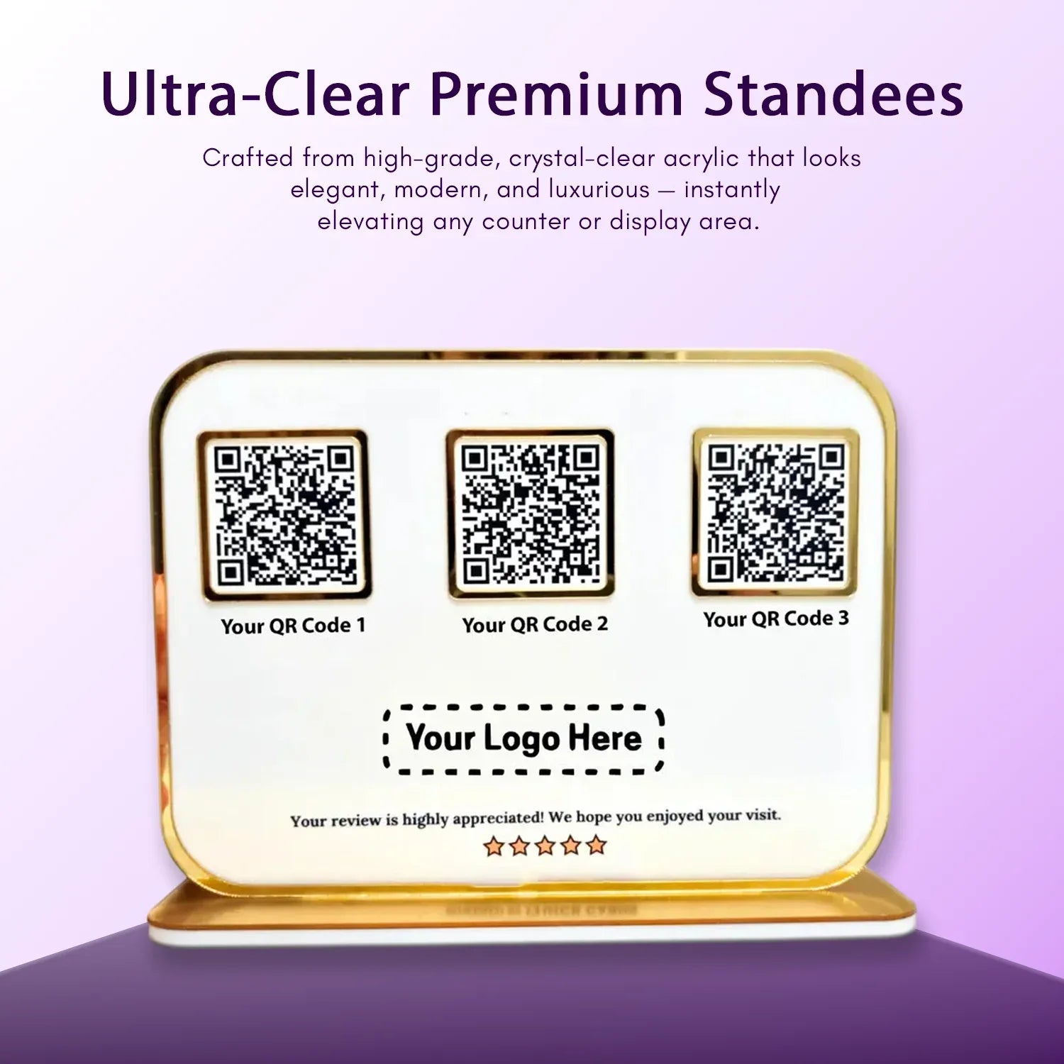 3QR Golden Border Standee - Ventex Technology
