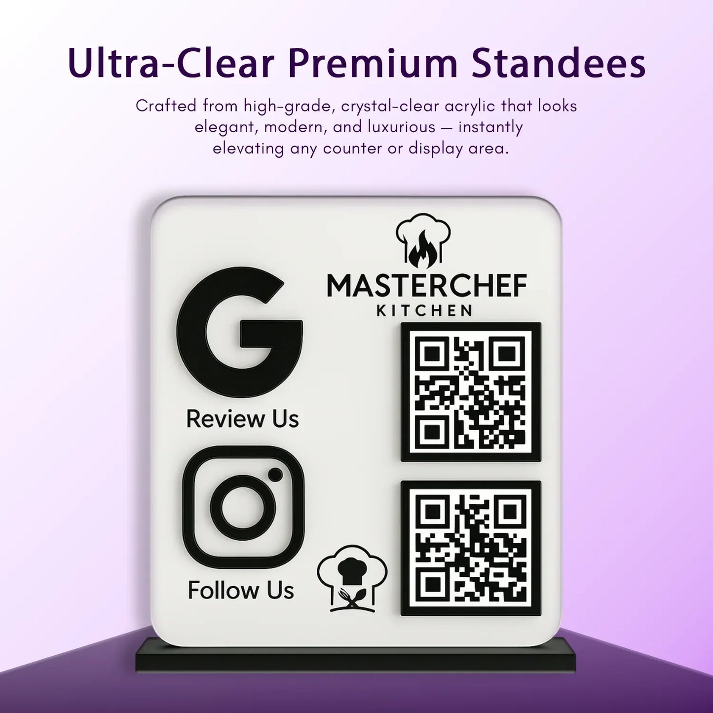 2QR Black Standee - Ventex Technology