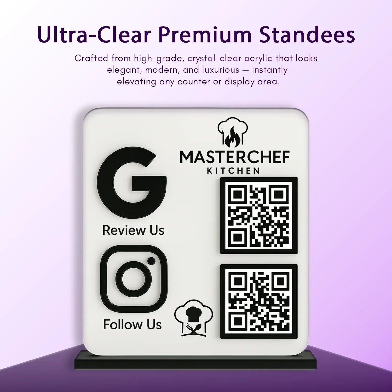 2QR Black Standee - Ventex Technology