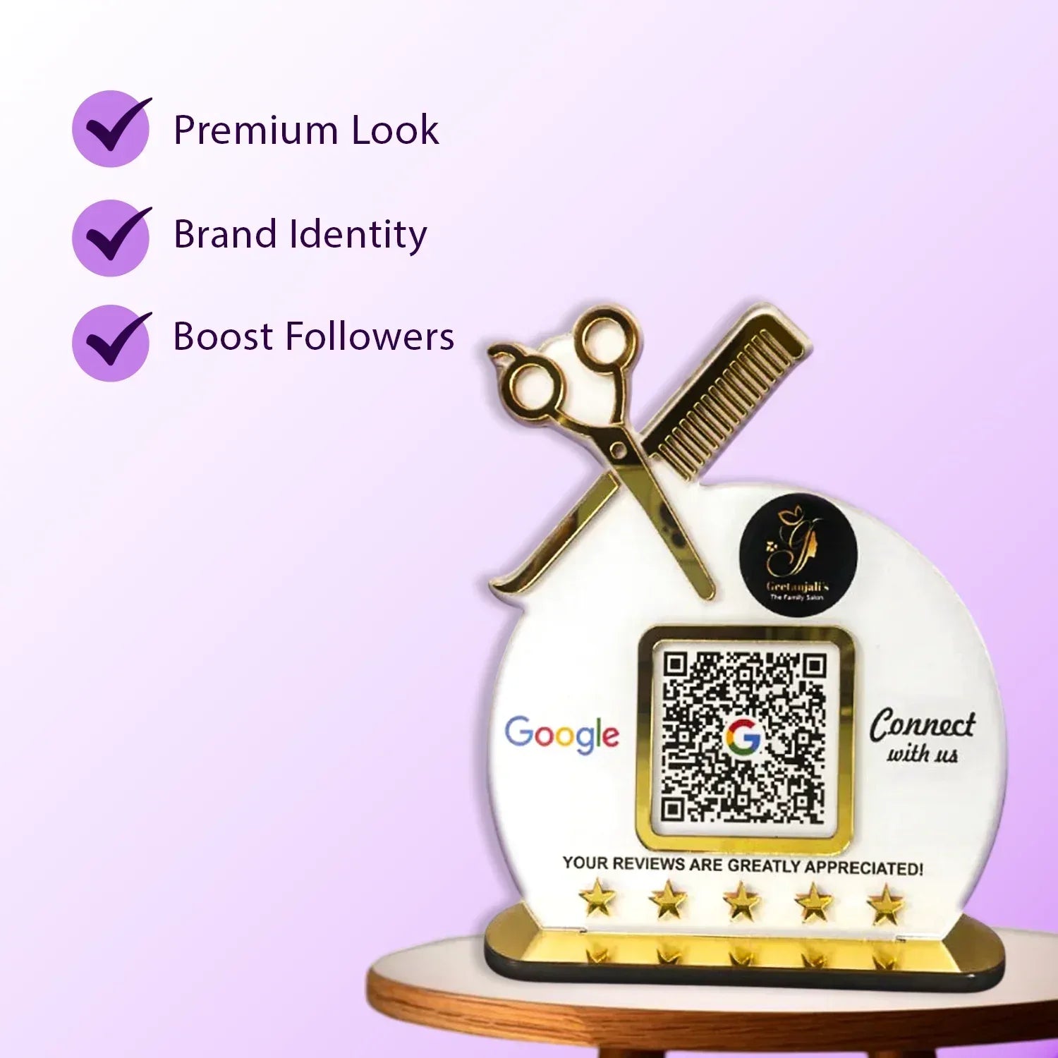 1QR Salon Standee - Ventex Technology