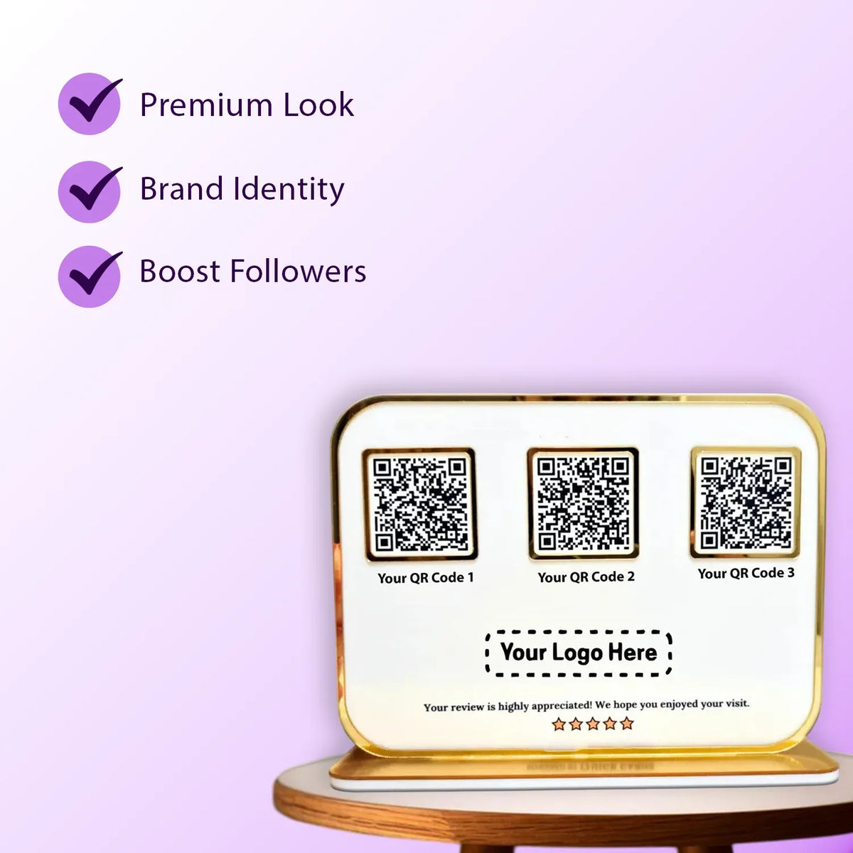 3QR Golden Border Standee - Ventex Technology