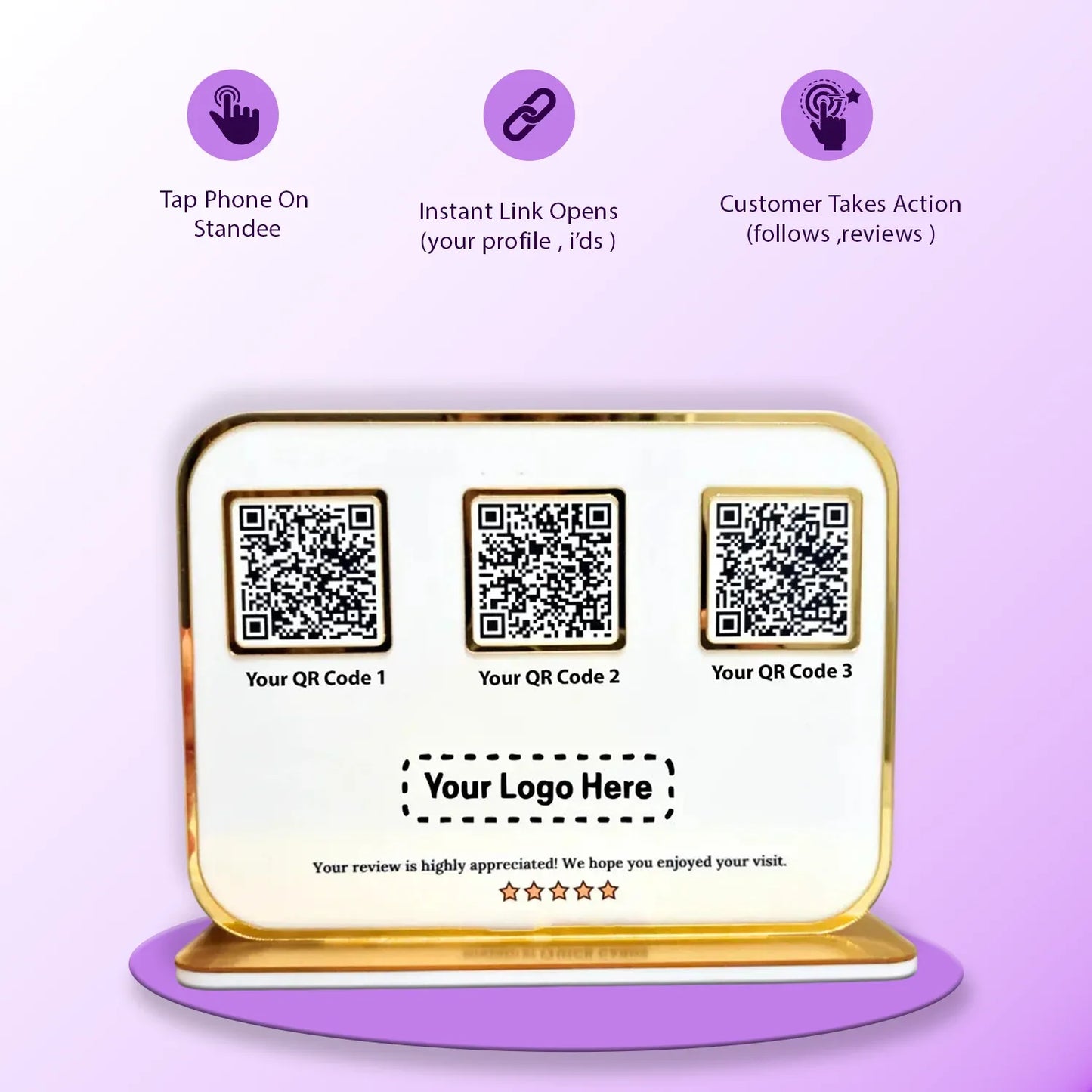 3QR Golden Border Standee - Ventex Technology