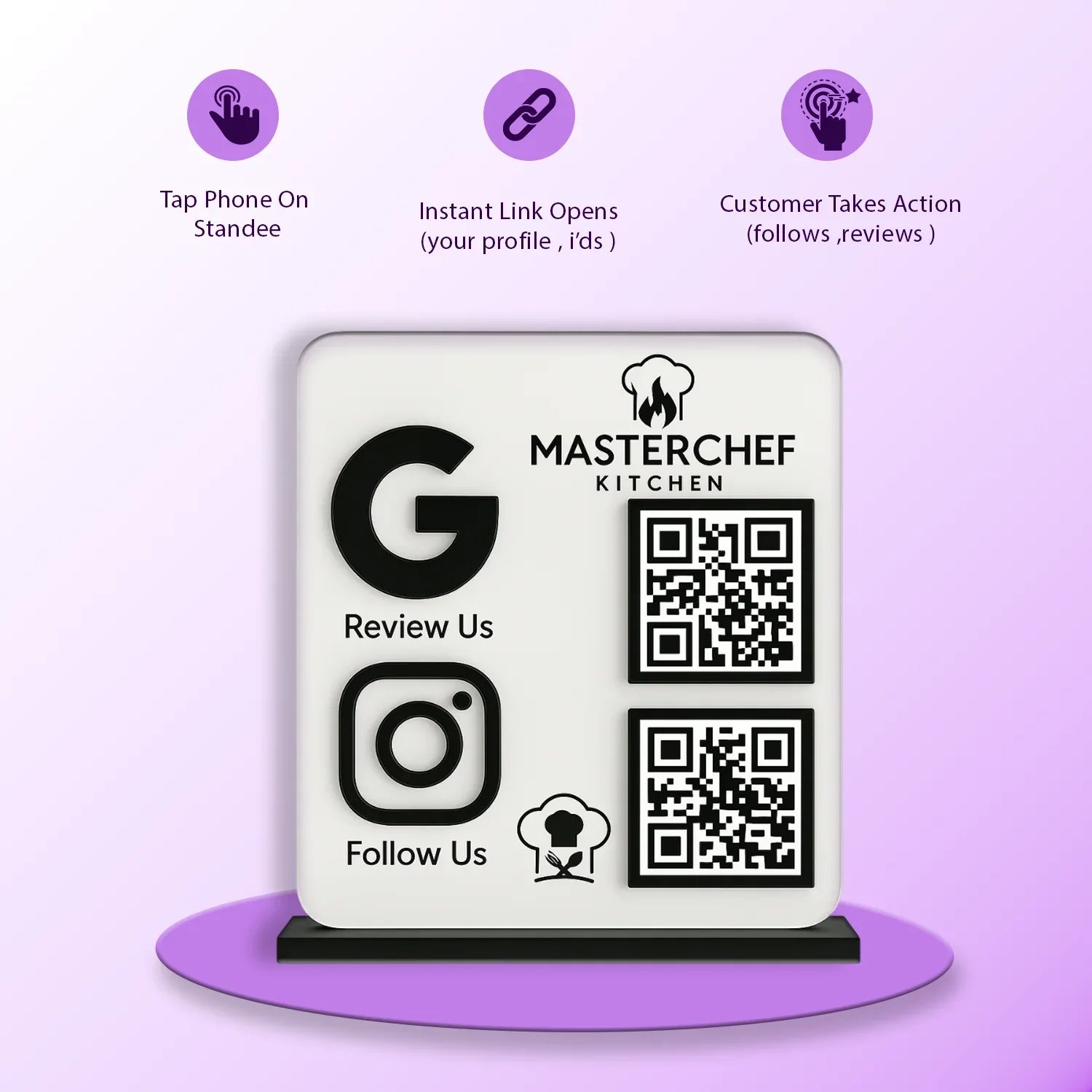 2QR Black Standee - Ventex Technology