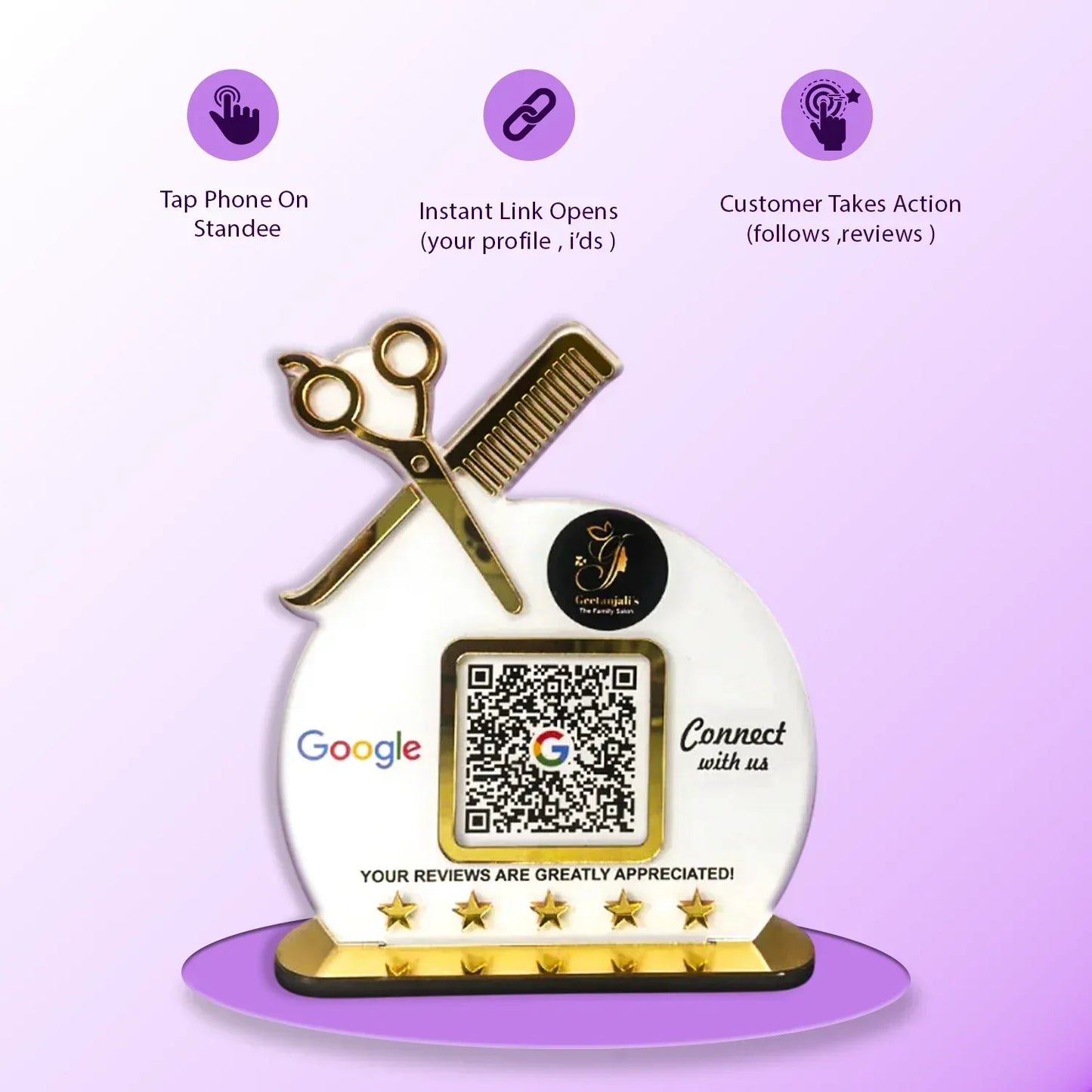 1QR Salon Standee - Ventex Technology