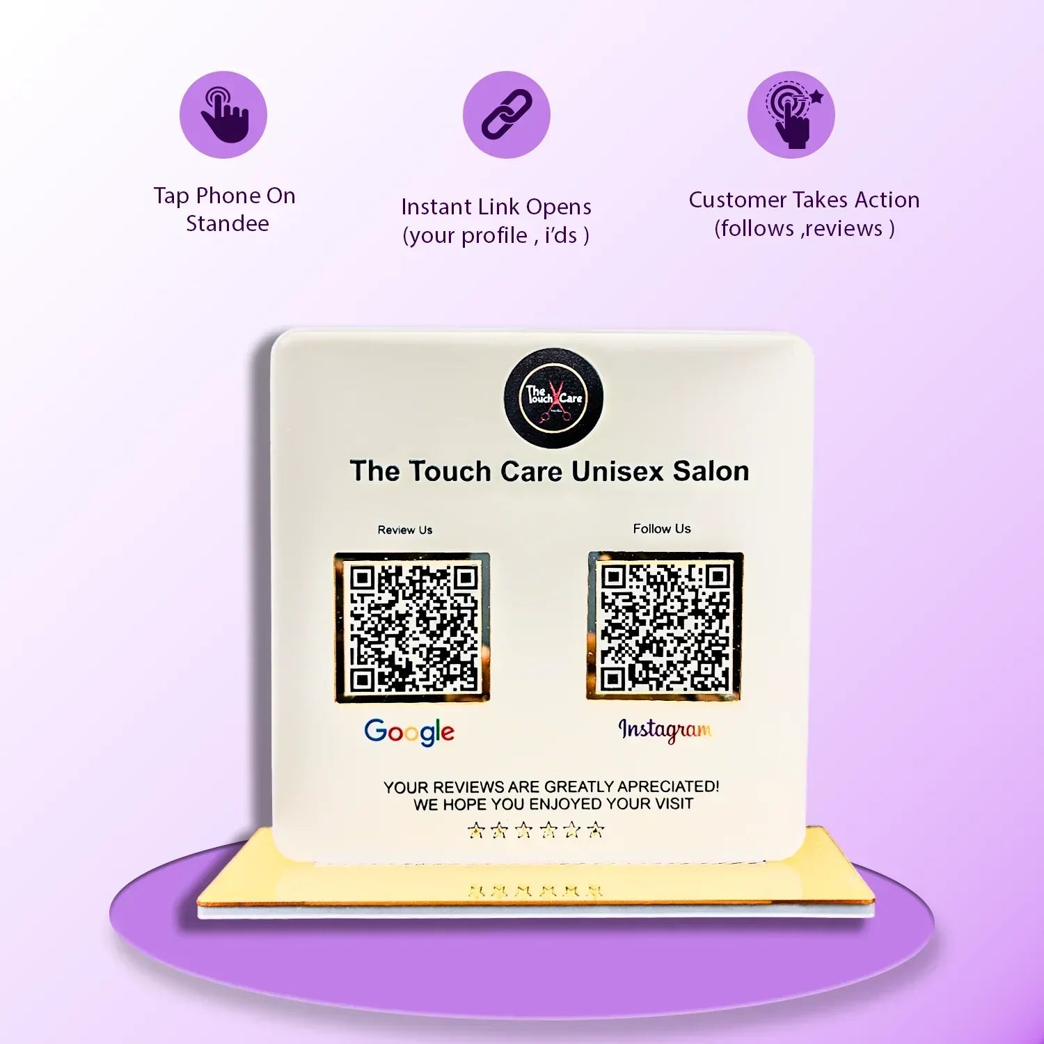 2QR White Standee - Square - Ventex Technology