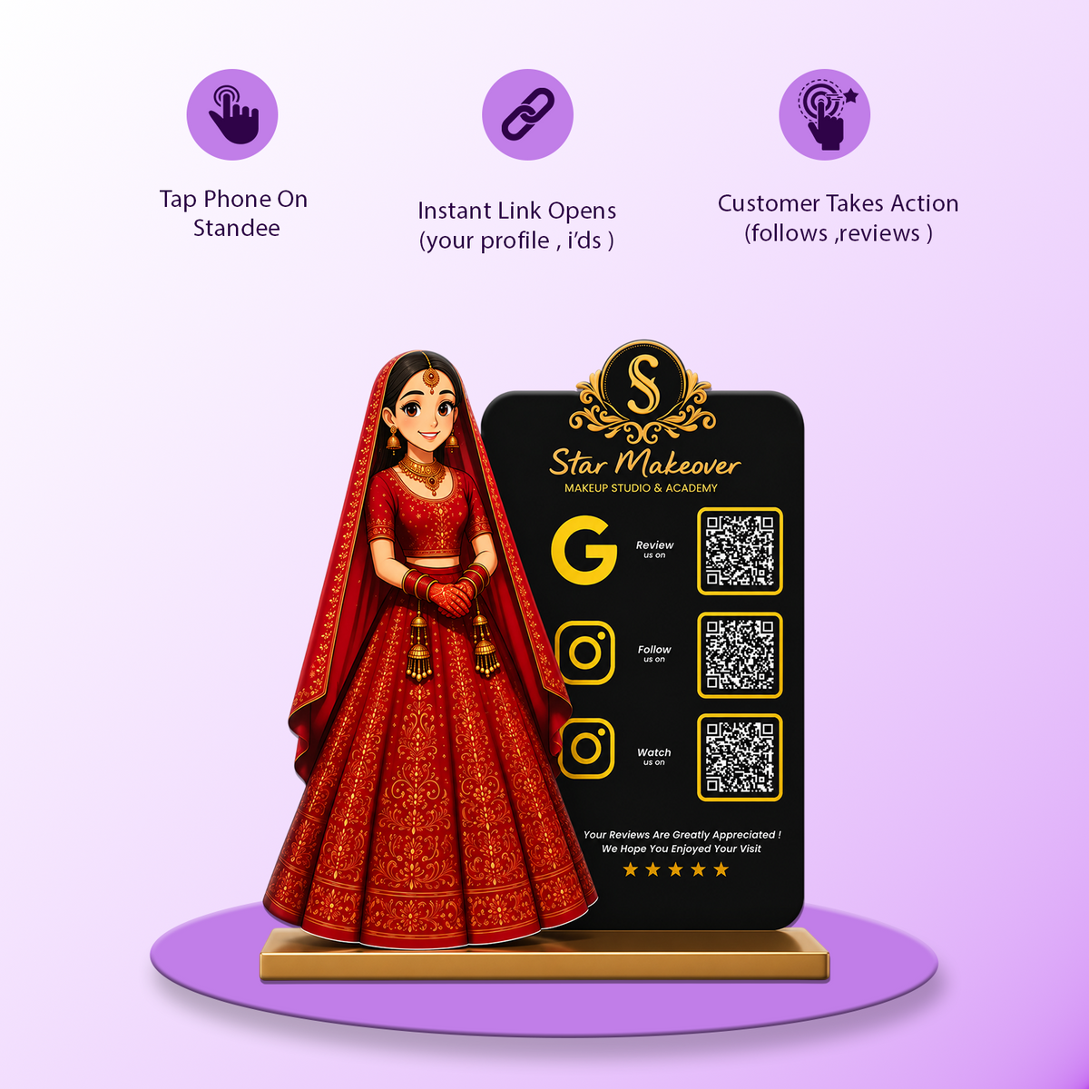 3QR Custom Standee - Makeup Studio