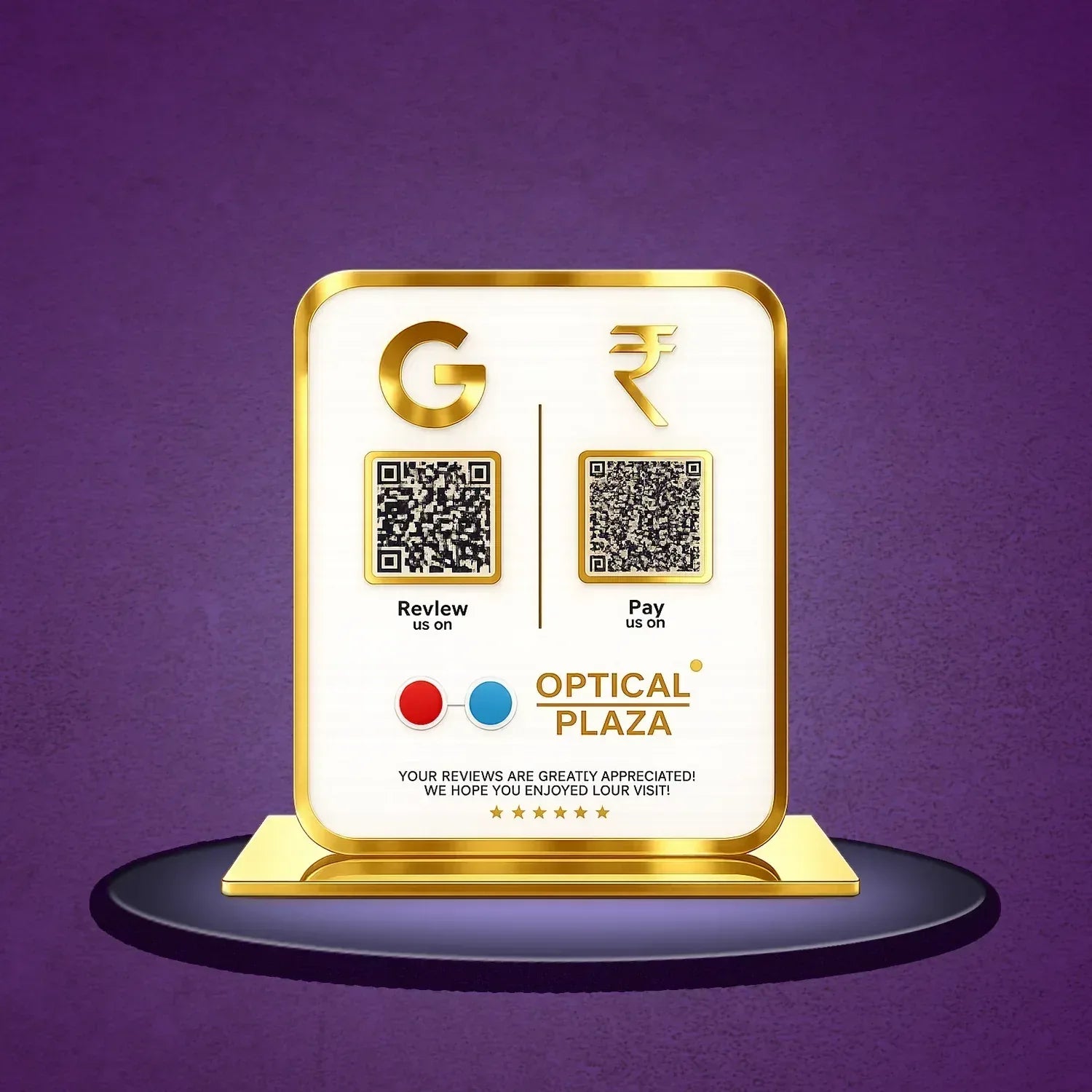 2QR Golden Border Standee - Ventex Technology