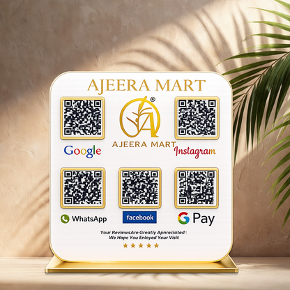 5QR White Premium Standee