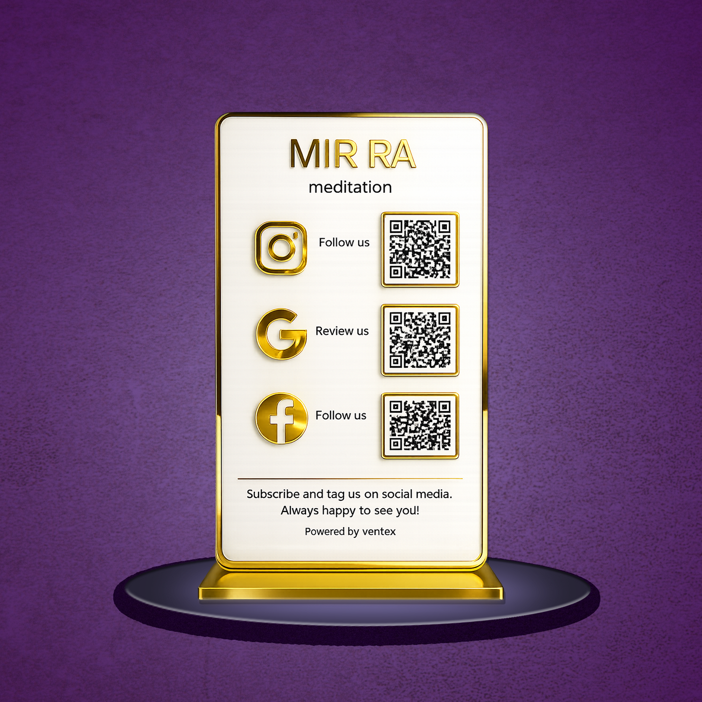 3QR Premium Standee With Golden Border