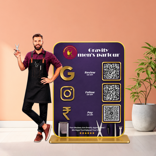3QR Custom Standee For Saloon