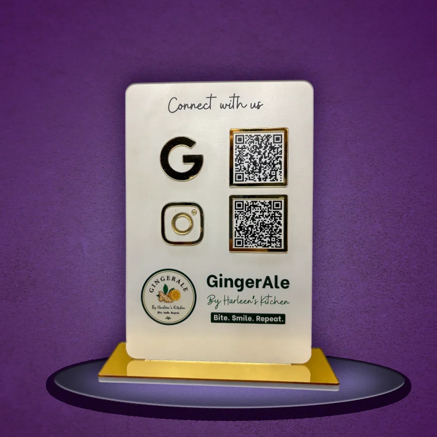 2QR White Standee - Portrait - Ventex Technology