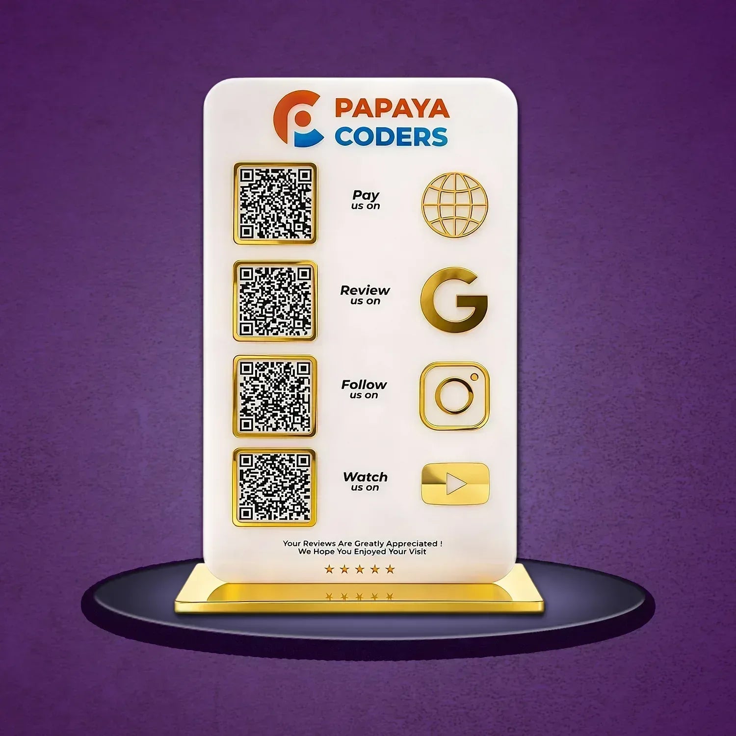 4QR White/Black Standee - Portrait - Ventex Technology