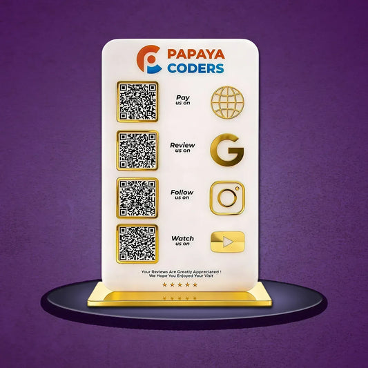 4QR White/Black Standee - Portrait - Ventex Technology