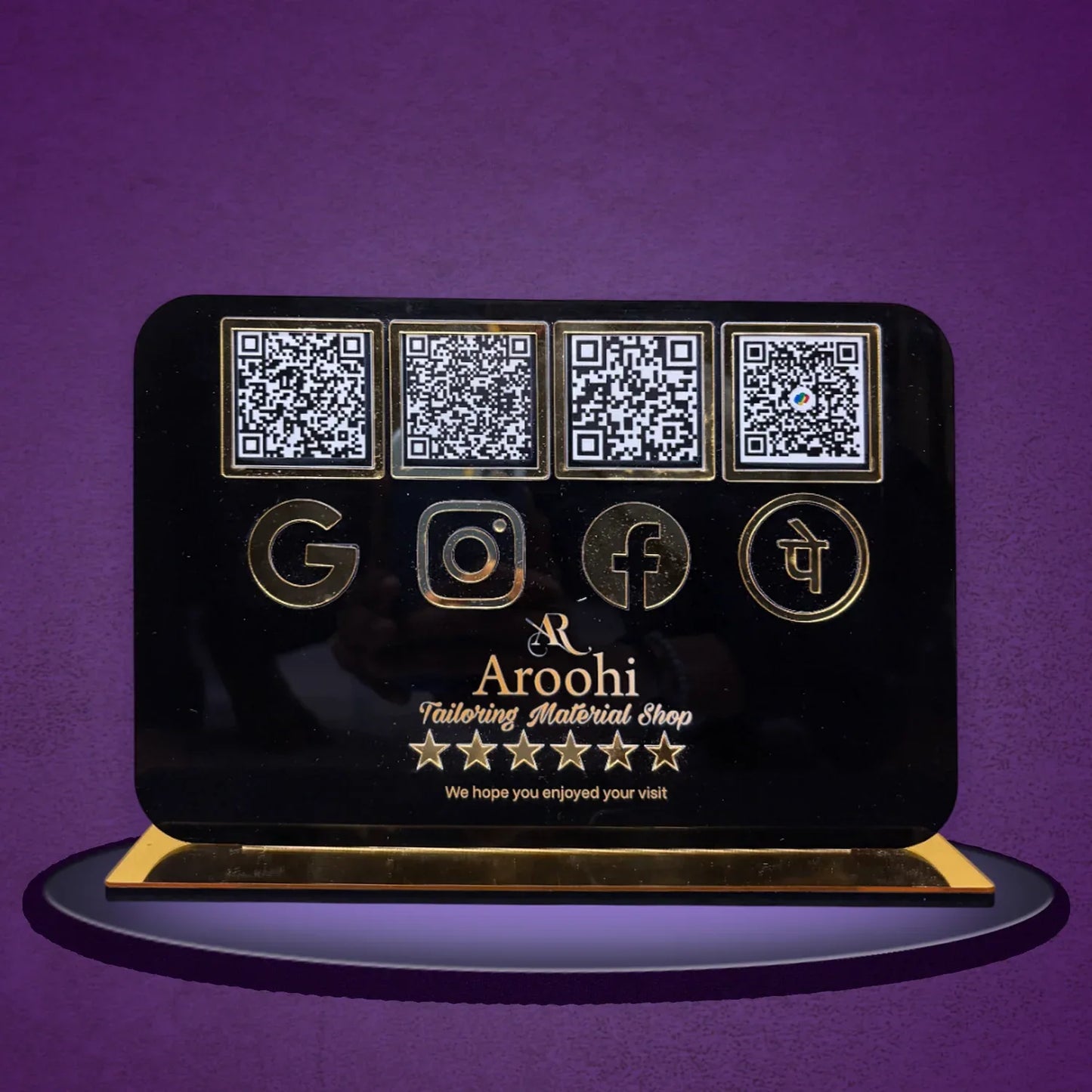 4QR Black Standee - Landescape - Ventex Technology