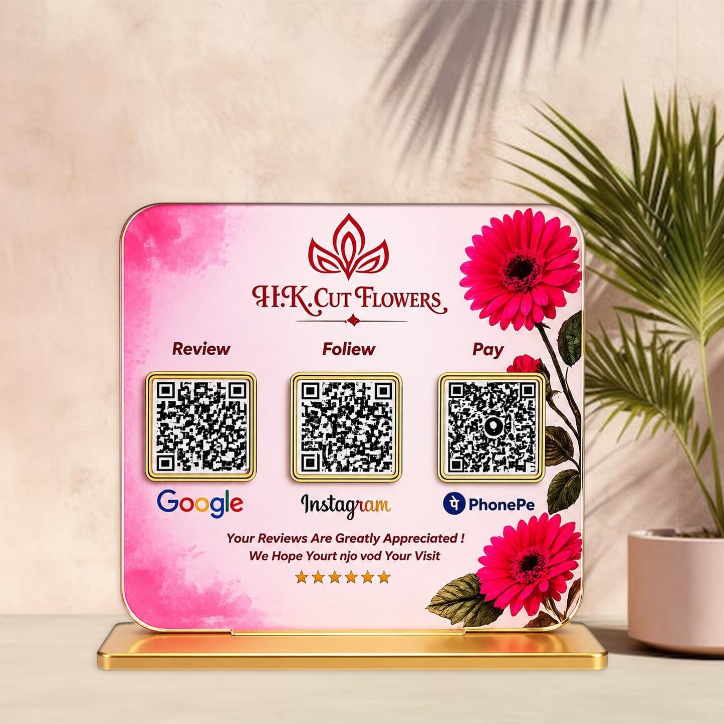 3QR Floral Standee