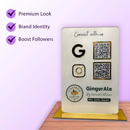 2QR White Standee - Portrait - Ventex Technology