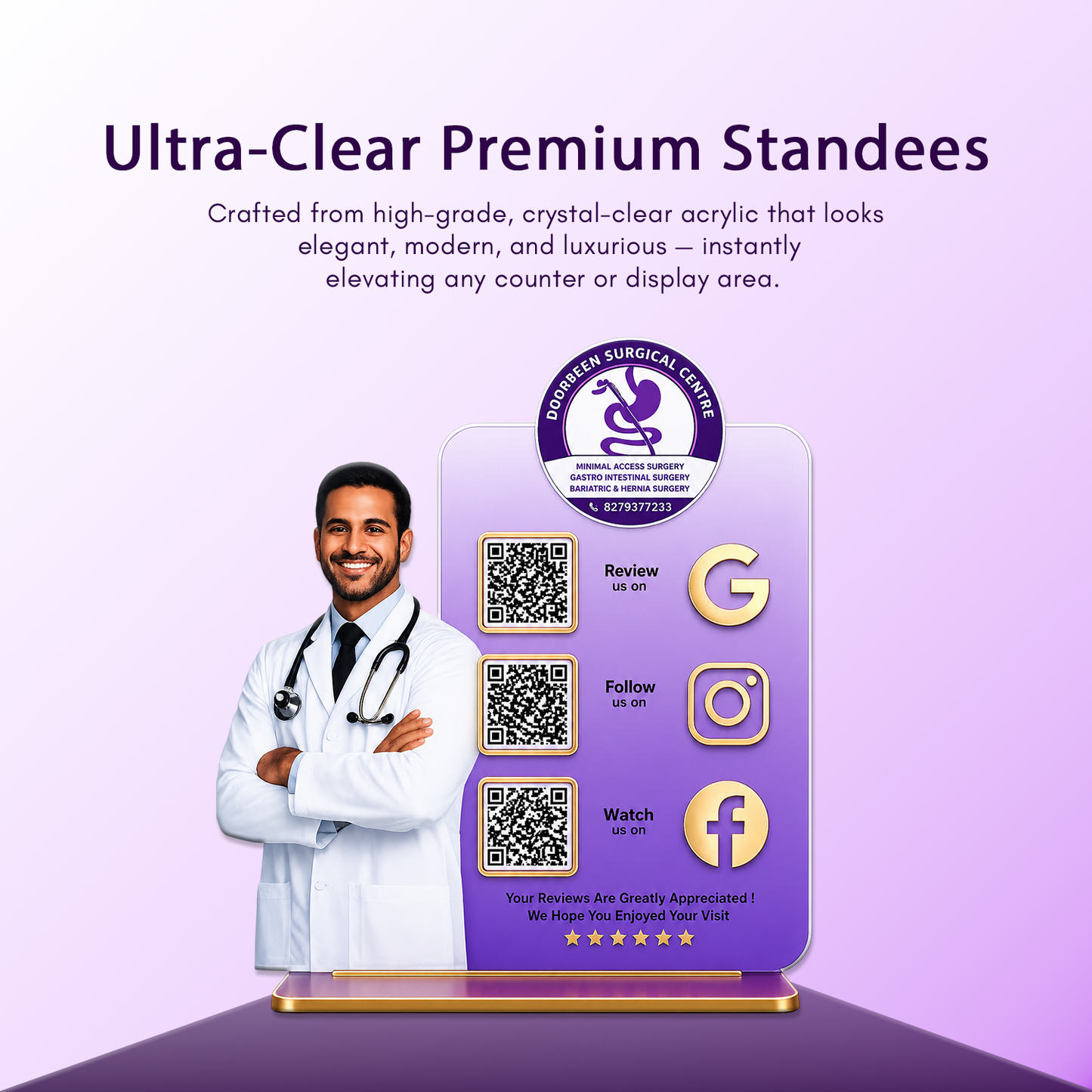 3QR Custom Surgical Center Social Standee