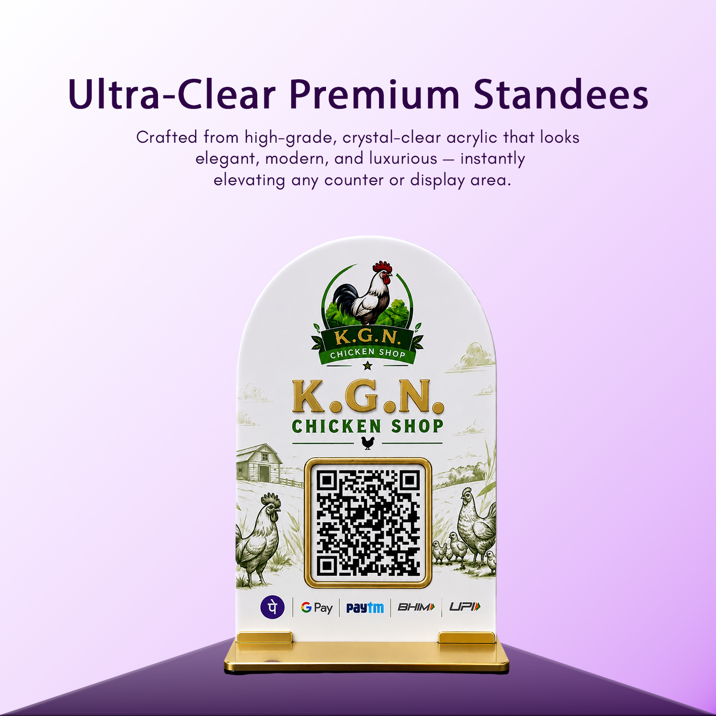 1QR Mini Curved Standee
