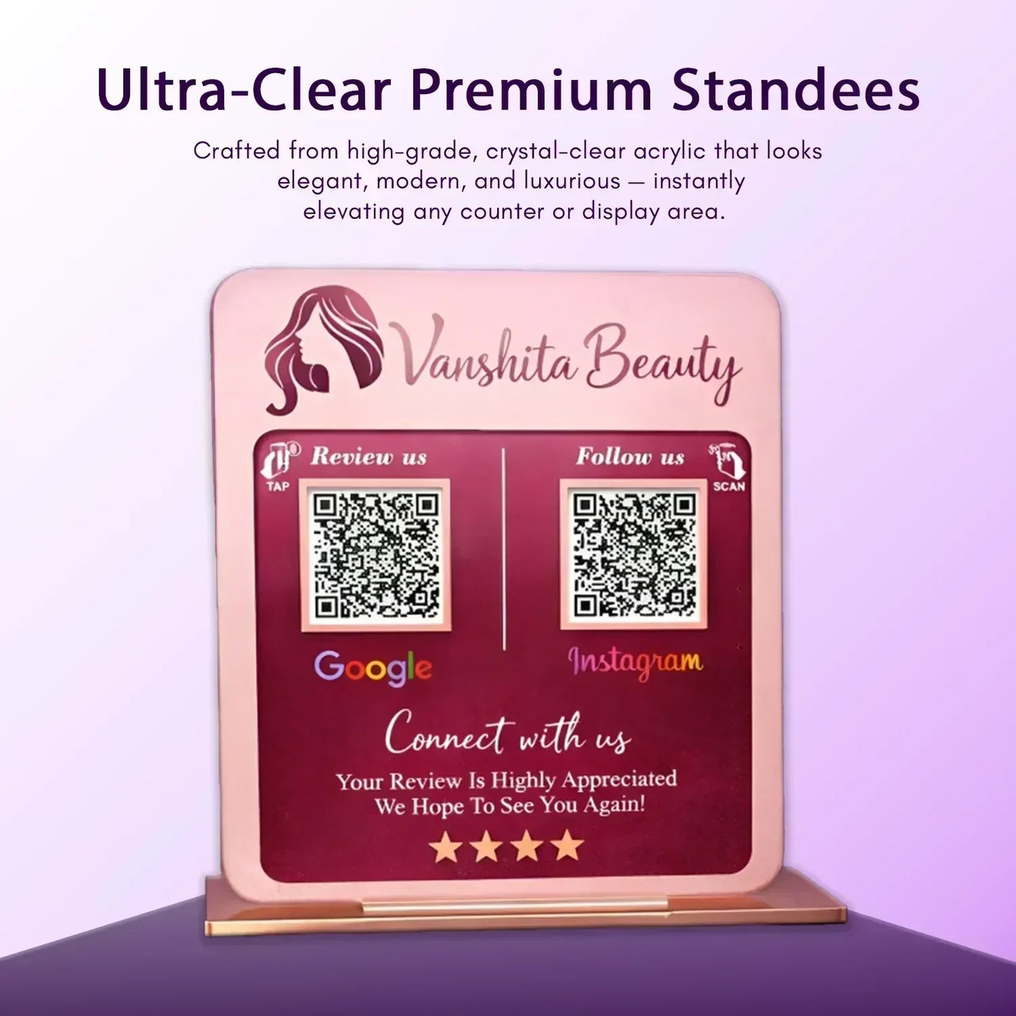 2QR Colured Standee - Square - Ventex Technology