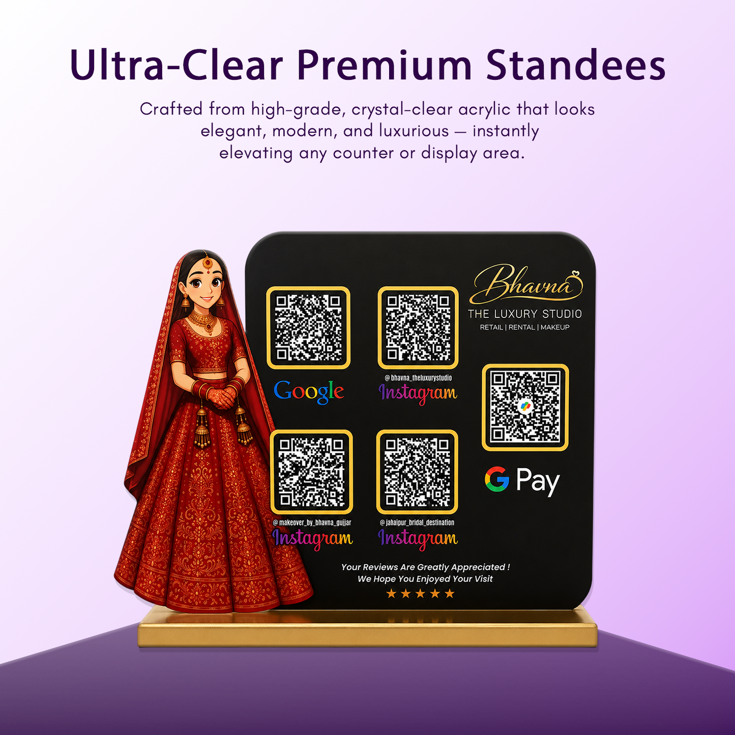 5QR Custom Standee - Makeup Studio