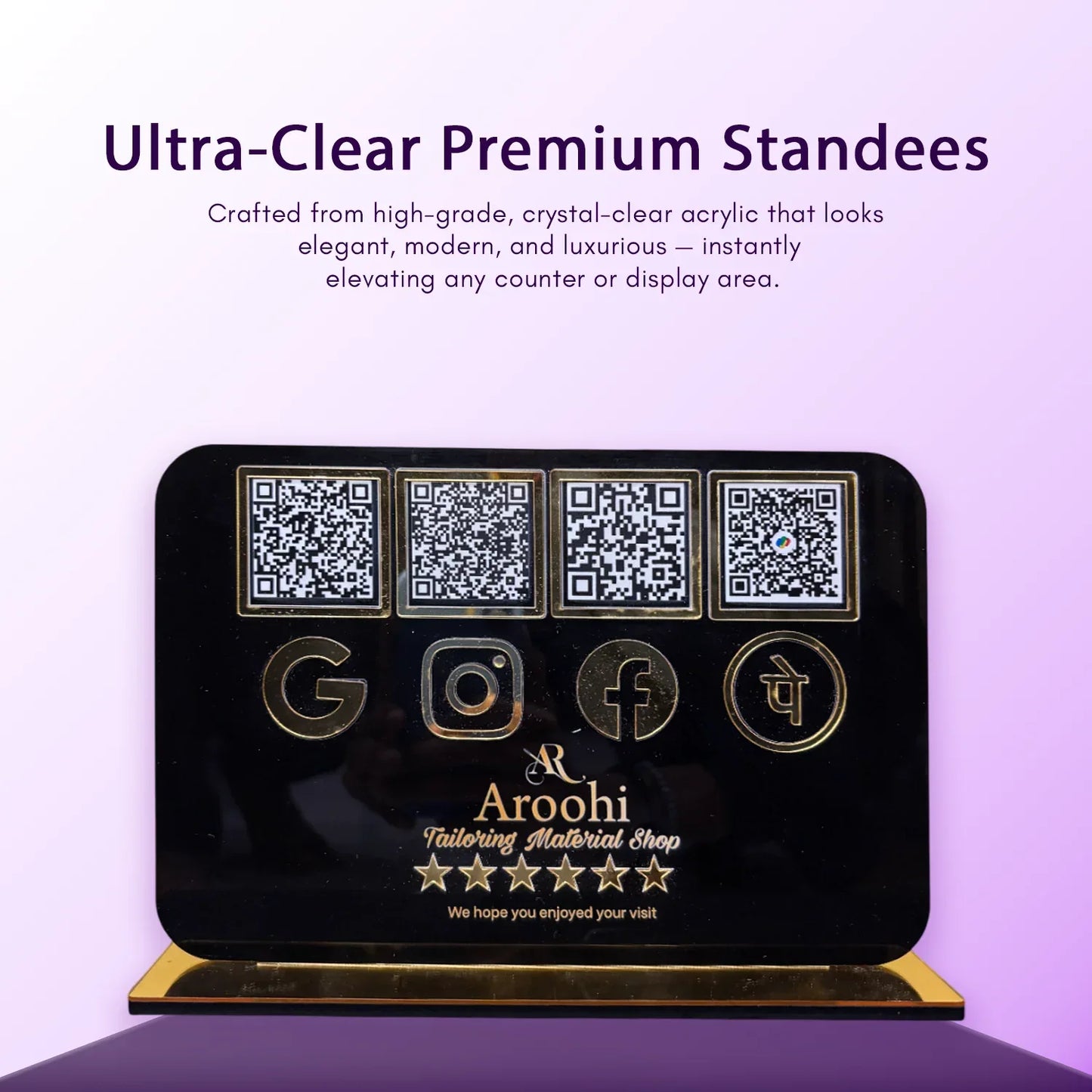 4QR Black Standee - Landescape - Ventex Technology