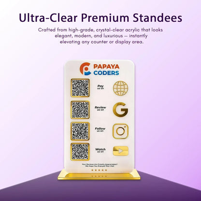 4QR White/Black Standee - Portrait - Ventex Technology