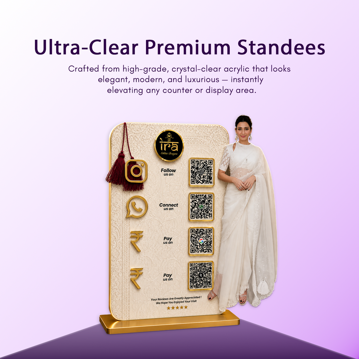 4QR Custom Standee - Saree Shop