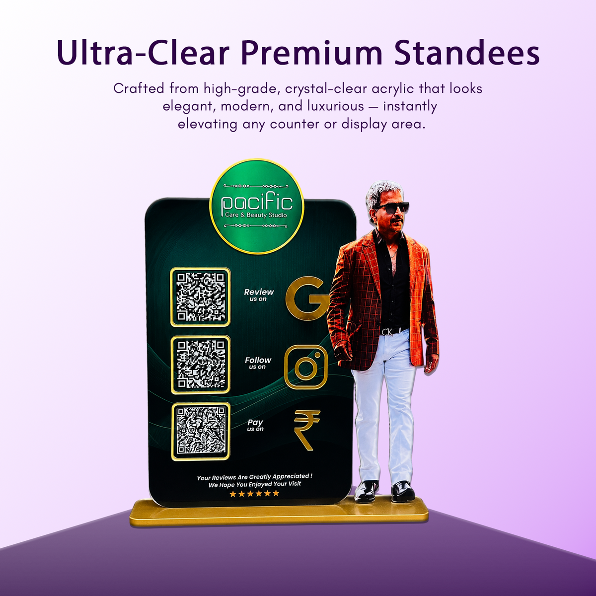 3QR Custom Standee - Beauty Studio