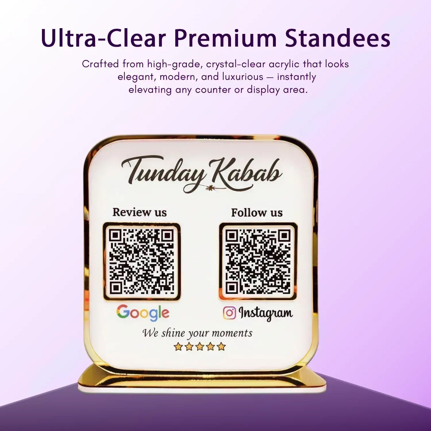 2QR Golden Premium Standee - Ventex Technology