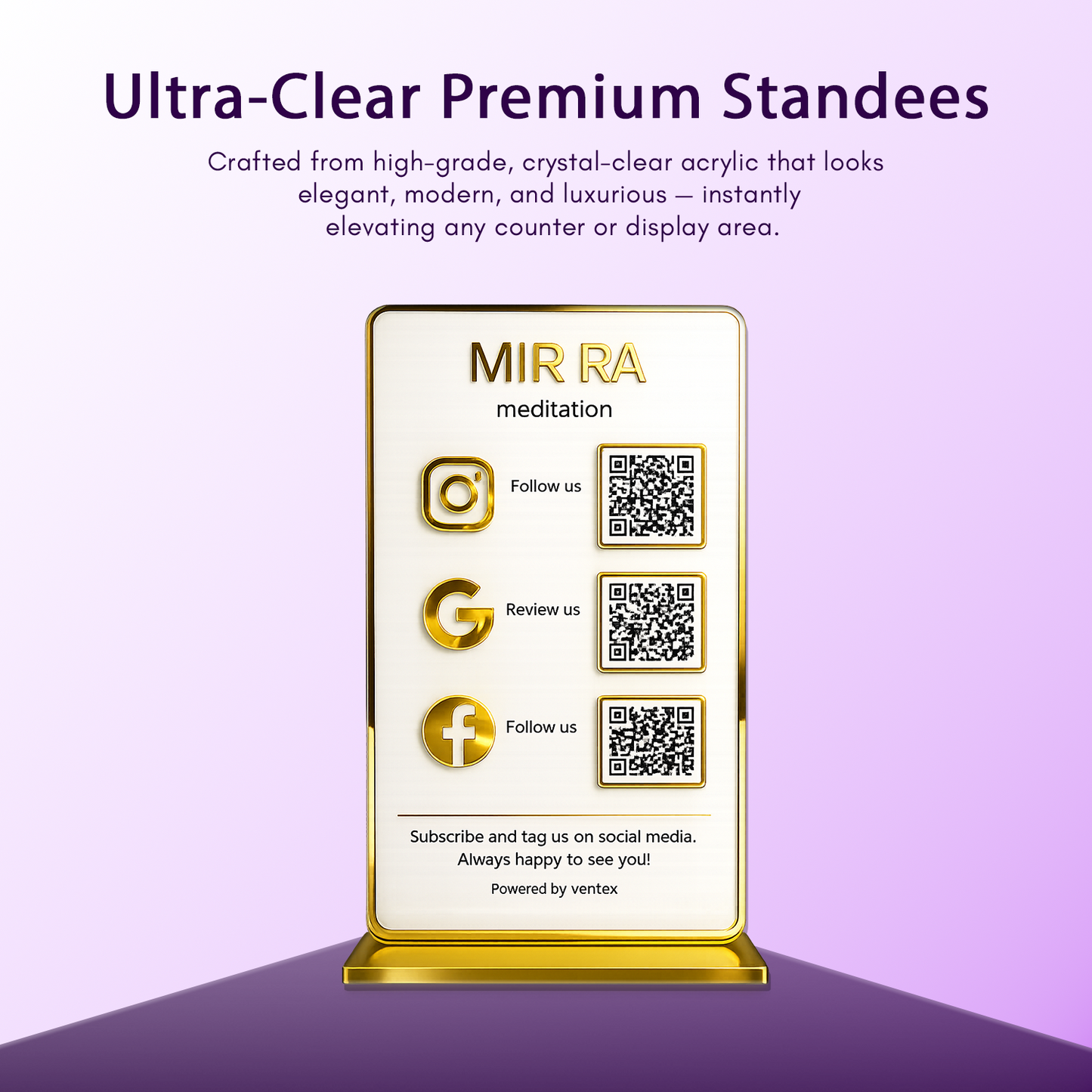 3QR Premium Standee With Golden Border